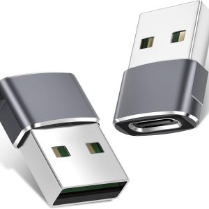 Basesailor USB to USB C Adapter,USBC Female to USB A Male Adapter,Type C Converter Charger for iPhone 17 17e Pro Max,16 15,Apple Watch iWatch S11 S10 SE,AirPods 3,iPad mini Air,Samsung Galaxy S25 S26